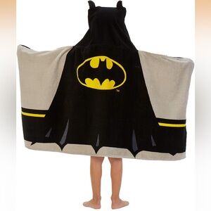 Batman Cotton Terry Hooded Gray and Yellow Towel